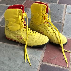 KANGAROOS bright yellow wrestling boot/ sneaker